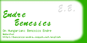 endre bencsics business card